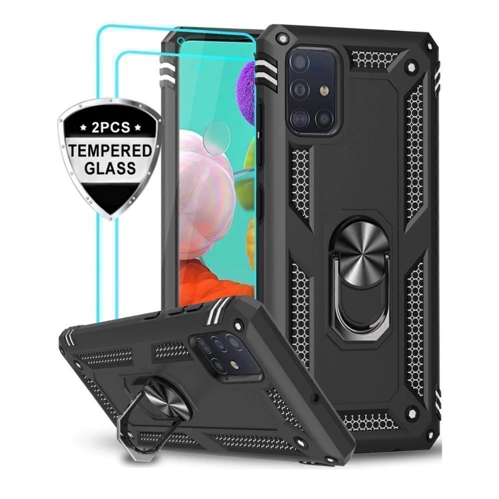 NEW LeYi Samsung Galaxy A51 Case & 2 Tempered Glass Defender Protective NEW
